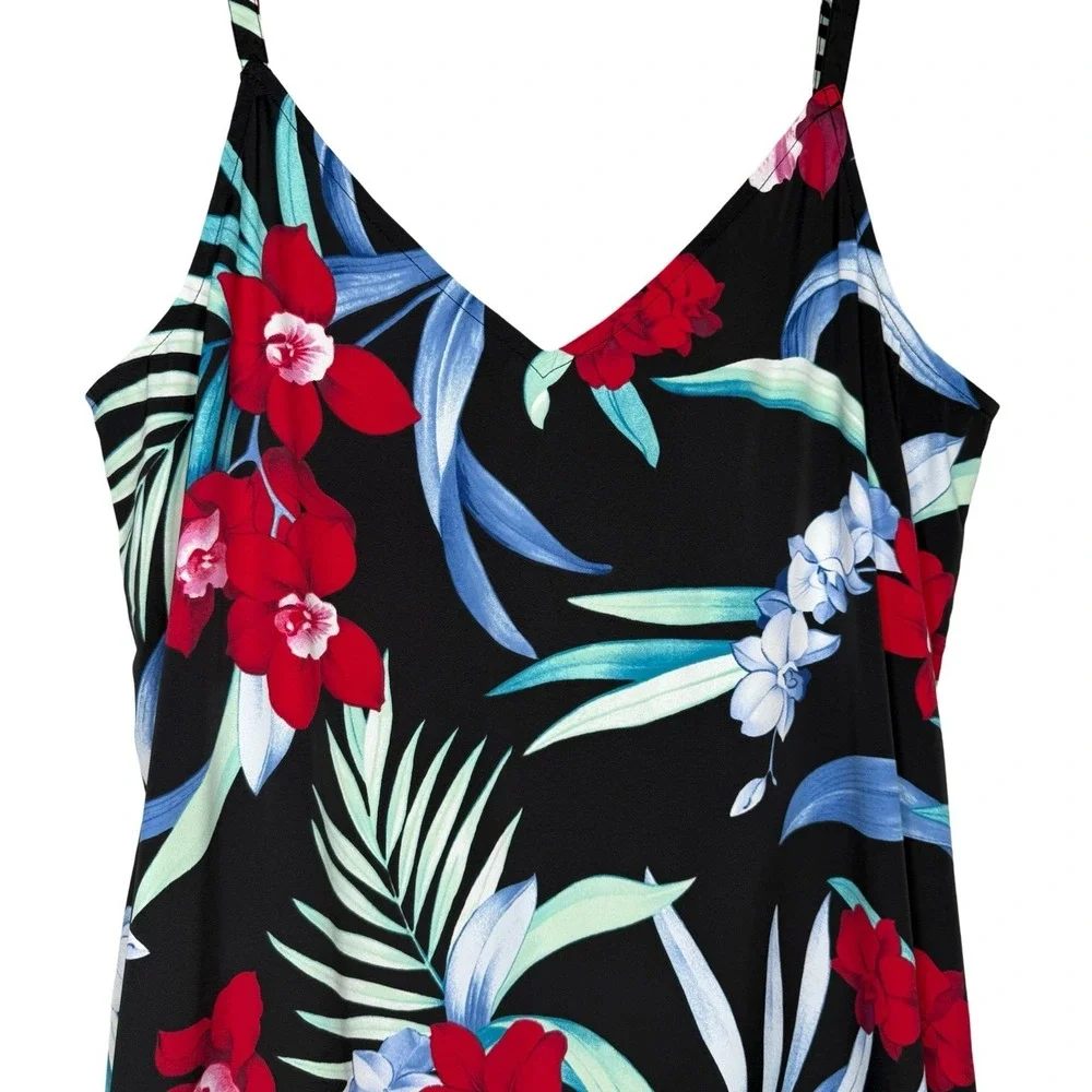 Tommy Bahama Dress Large Midnight Orchid Asymmetric Beach Resort Tropical - Picture 5 of 9